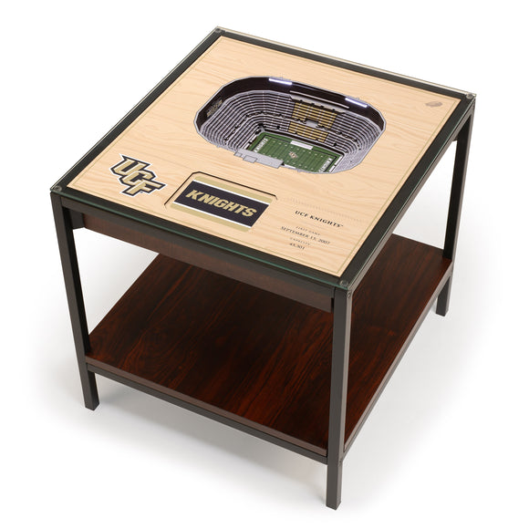 UCF Knights | 3D Stadium View | Lighted End Table | Wood