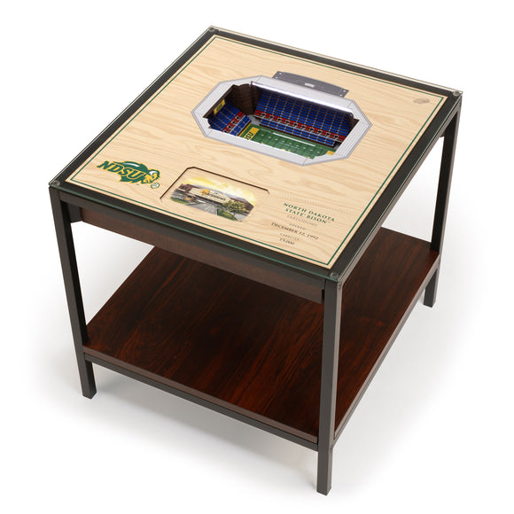 North Dakota State Bison | 3D Stadium View | Lighted End Table | Wood
