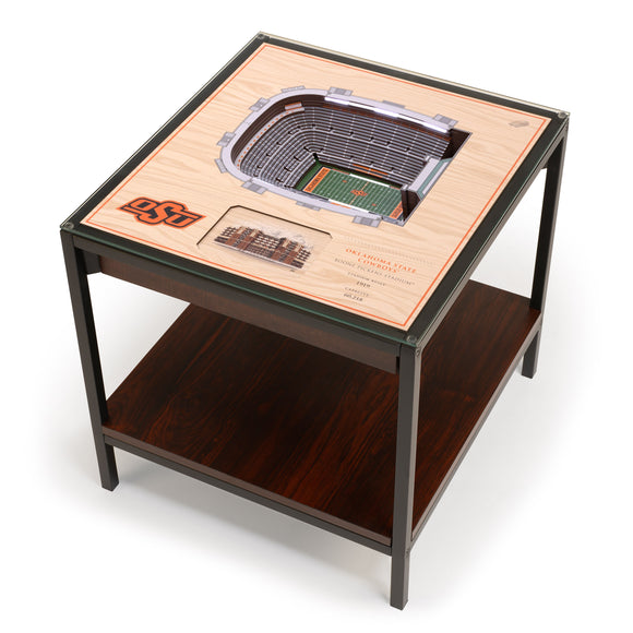 Oklahoma State Cowboys | 3D Stadium View | Lighted End Table | Wood