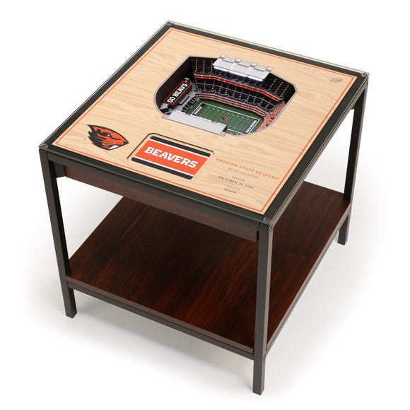 Oregon State Beavers | 3D Stadium View | Lighted End Table | Wood