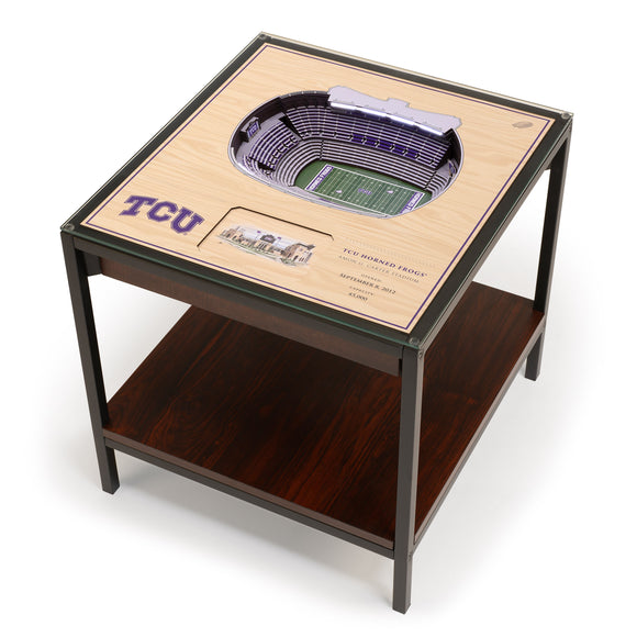 TCU Horned Frogs | 3D Stadium View | Lighted End Table | Wood