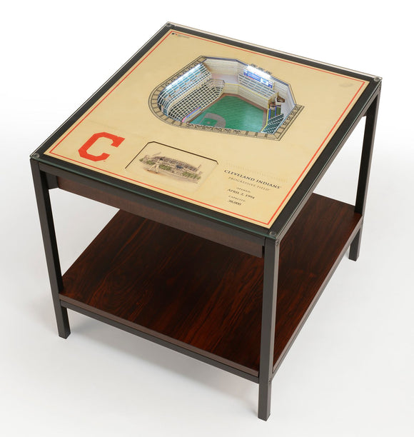 Cleveland Indians | 3D Stadium View | Lighted End Table | Wood