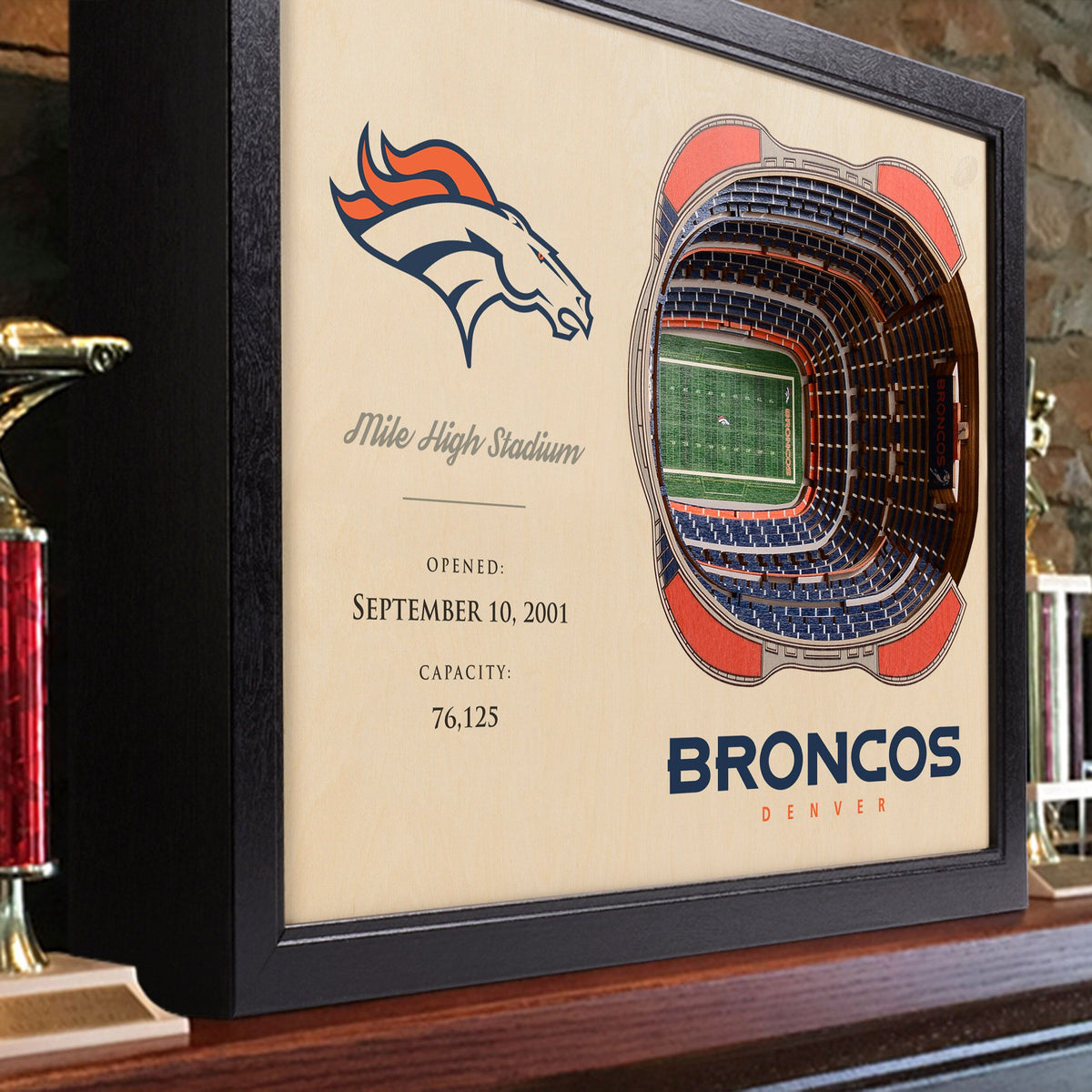 Denver Broncos Mile High Stadium 3D Wood Stadium Replica — 3D WOOD MAPS -  BELLA MAPS