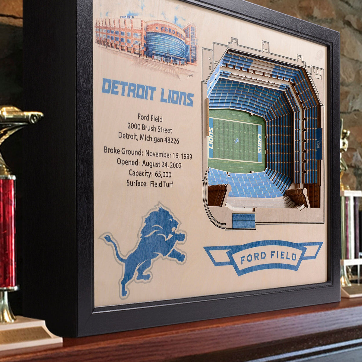 Ford Field Stadium Canvas Prints Detroit Lions Wall Art,Multi Panels B –  UnixCanvas