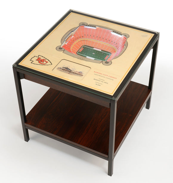 Kansas City Chiefs | 3D Stadium View | Lighted End Table | Wood