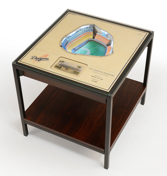 Los Angeles Dodgers | 3D Stadium View | Lighted End Table | Wood