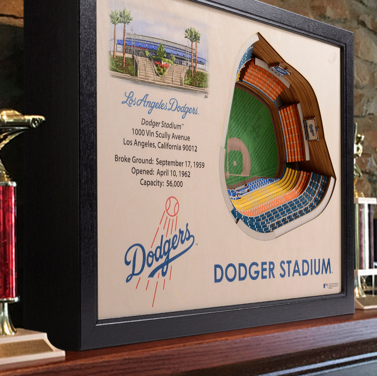 MLB Los Angeles Dodgers 6x19 Stadium 3D View Banner