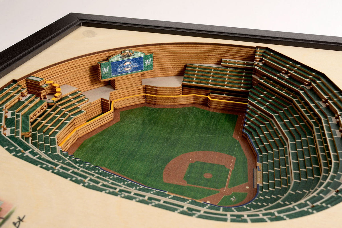 MLB Milwaukee Brewers 6x19 Stadium 3D View Banner