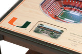 Miami Hurricanes | 3D Stadium View | Lighted End Table | Wood