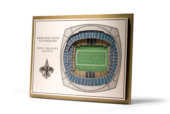 New Orleans Saints | 3D Stadium View | Superdome | Wall Art | Wood | 5 Layer
