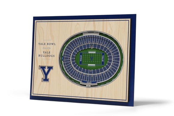 Yale Bulldogs | 3D Stadium View | Yale Bowl | Wall Art | Wood | 5 Layer