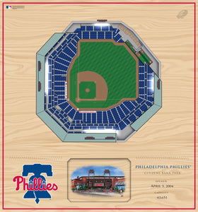 Philadelphia Phillies | 3D Stadium View | Lighted End Table | Wood