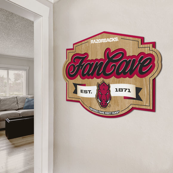 Arkansas Razorbacks | Fan Cave Sign | 3D | NCAA