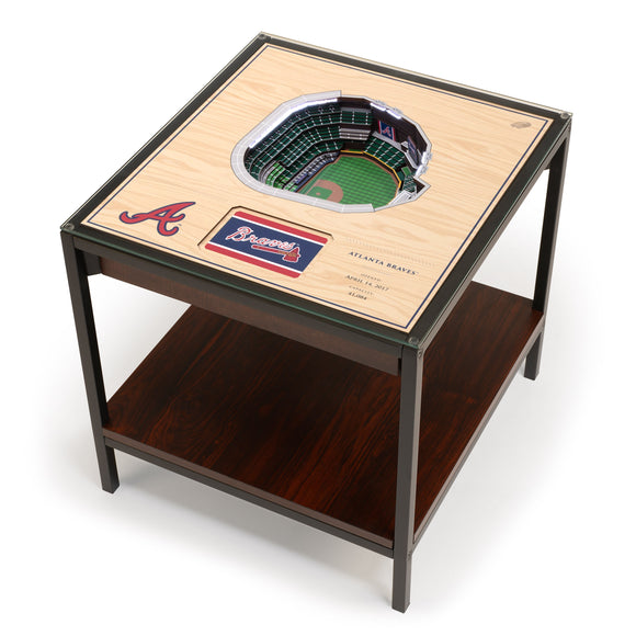 Atlanta Braves | 3D Stadium View | Lighted End Table | Wood