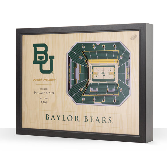 Baylor Bears | 3D Stadium View | Foster Pavilion | Wall Art | Wood