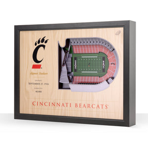 Cincinnati Bearcats | 3D Stadium View | Nippert Stadium | Wall Art | Wood