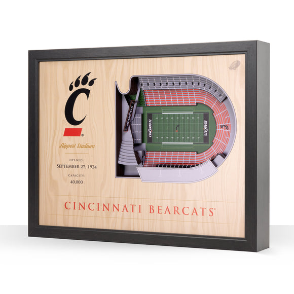 Cincinnati Bearcats | 3D Stadium View | Nippert Stadium | Wall Art | Wood