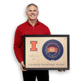 Illinois Fighting Illini | 3D Stadium View | Illini Basketball | Wall Art | Wood