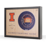 Illinois Fighting Illini | 3D Stadium View | Illini Basketball | Wall Art | Wood