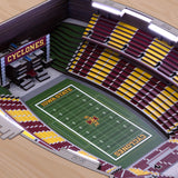 Iowa State Cyclones | 3D Stadium View | Lighted End Table | Wood