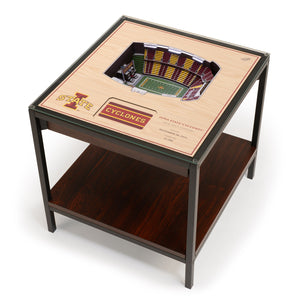 Iowa State Cyclones | 3D Stadium View | Lighted End Table | Wood