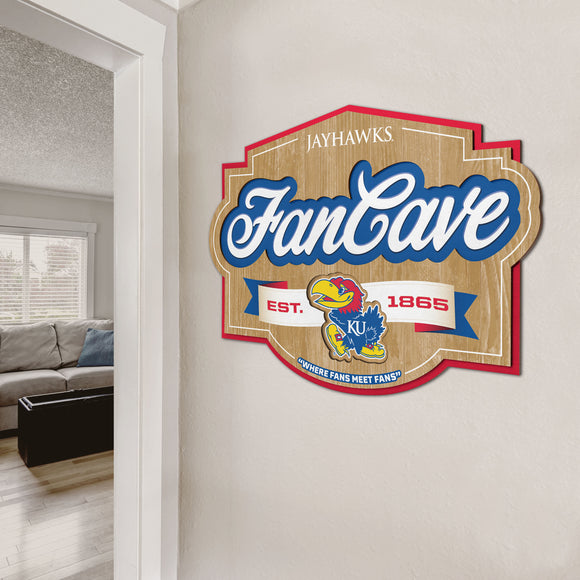 Kansas Jayhawks | Fan Cave Sign | 3D | NCAA