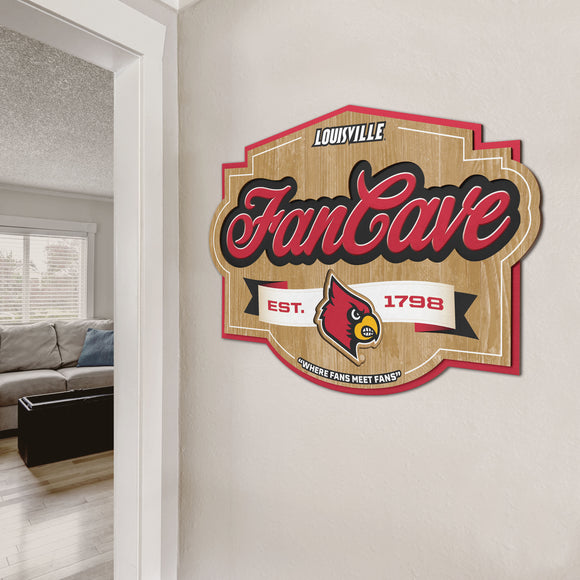 Louisville Cardinals | Fan Cave Sign | 3D | NCAA