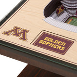 Minnesota Golden Gophers | 3D Stadium View | Lighted End Table | Wood