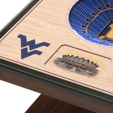 West Virginia Mountaineers Basketball | 3D Stadium View | Lighted End Table | Wood