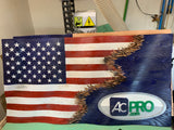 Your Logo | Company Logo | American Flag | Custom Jack | Wood | Handmade | 19 x 38