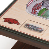 Arkansas Razorbacks | 3D Stadium View | Lighted End Table | Wood