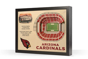 Arizona Cardinals | 3D Stadium View | State Farm Stadium | Wall Art | Wood