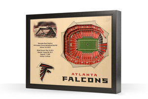 Atlanta Falcons | 3D Stadium View | Mercedes-Benz Stadium | Wall Art | Wood