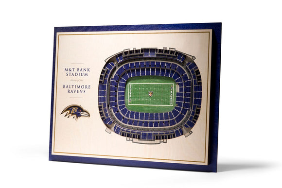 Baltimore Ravens | 3D Stadium View | M&T Bank Stadium | Wall Art | Wood | 5 Layer