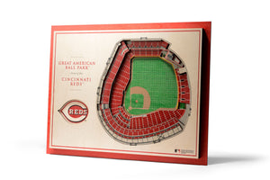 Cincinnati Reds | 3D Stadium View | Great American Ballpark | Wall Art | Wood | 5 Layer