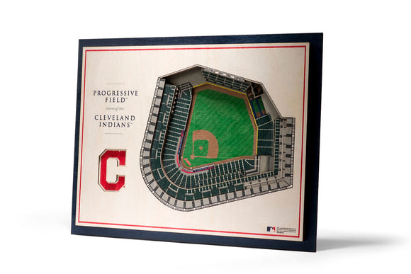 Cleveland Indians | 3D Stadium View | Progressive Field | Wall Art | Wood | 5 Layer