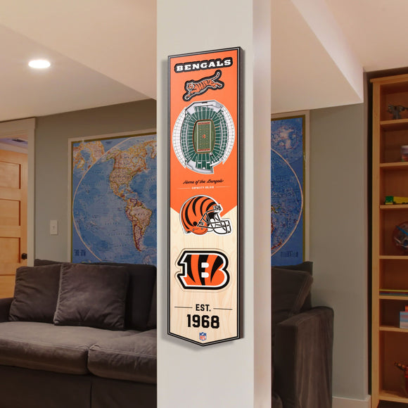 Cincinnati Bengals | Stadium Banner | Home of the Bengals | Wood