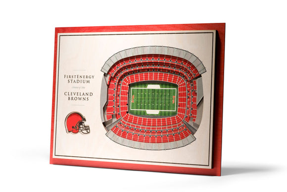 Cleveland Browns | 3D Stadium View | First Energy Stadium | Wall Art | Wood | 5 Layer