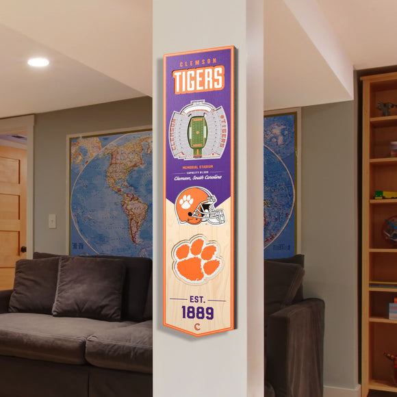 Clemson Tigers | Stadium Banner | Memorial Stadium | Wood