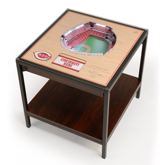 Cincinnati Reds | 3D Stadium View | Lighted End Table | Wood