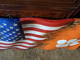 Clemson Tigers | American Flag | Jack | Wood | Handmade | 19 x 38