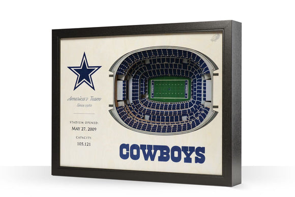 Dallas Cowboys | 3D Stadium View | America's Team | Wall Art | Wood