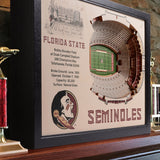 Florida State Seminoles | 3D Stadium View | Doak Campbell Stadium | Wall Art | Wood