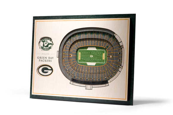 Green Bay Packers | 3D Stadium View | Lambeau Field | Wall Art | Wood | 5 Layer