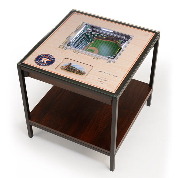 Houston Astros | 3D Stadium View | Lighted End Table | Wood