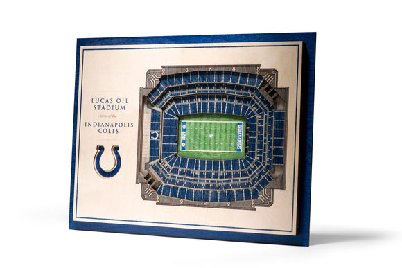 Indianapolis Colts | 3D Stadium View | Lucas Oil Stadium | Wall Art | Wood | 5 Layer