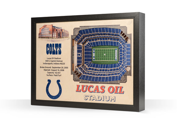 Indianapolis Colts | 3D Stadium View | Lucas Oil Stadium | Wall Art | Wood