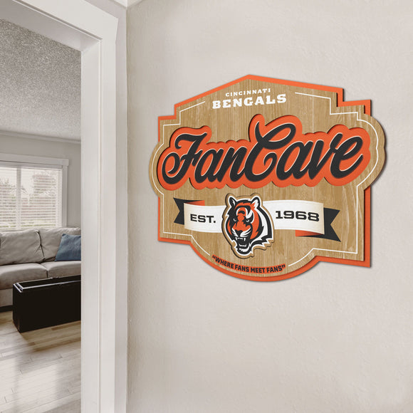 Cincinnati Bengals | Fan Cave Sign | 3D | NFL