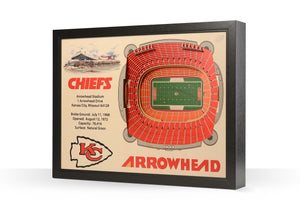Kansas City Chiefs | 3D Stadium View | Arrowhead Stadium | Wall Art | Wood