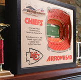 Kansas City Chiefs | 3D Stadium View | Arrowhead Stadium | Wall Art | Wood